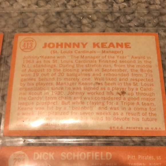 1960s Baseball Cards Red Sox Senators Colts Cardinals Indians As Pirates Topps - Picture 14 of 14